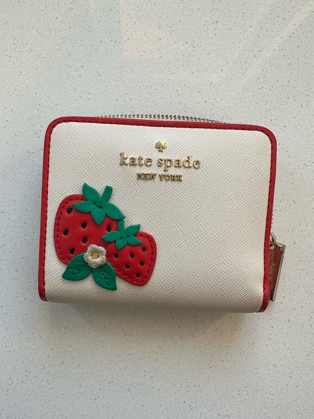 kate spade cream zip wallet